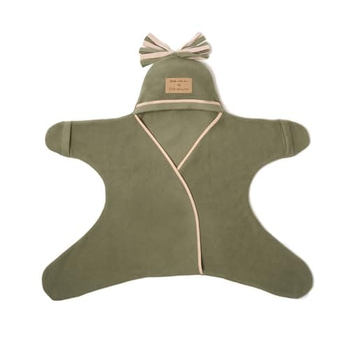 Image of Clair de Lune Star Fleece Baby Wrap Blanket 6-12 Months (Sage Green)