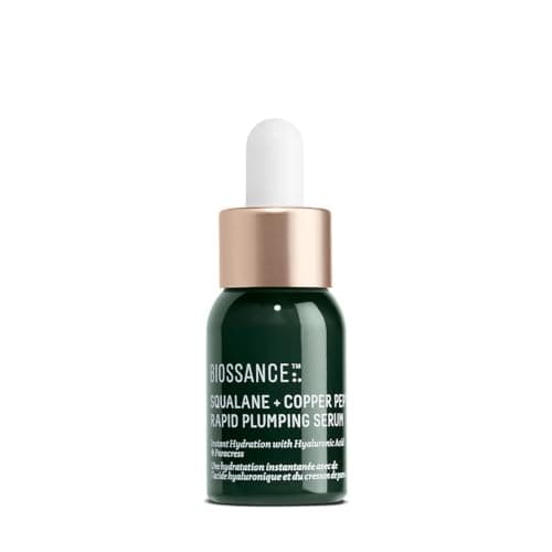 Image of Biossance Squalane + Copper Peptide Rapid Plumping Serum 12ml - Face Serum for All Skin Types - Visibly Plumping + Firming Skin, Fine Lines + Wrinkles, Vegan Copper Peptides, Hyaluronic Acid