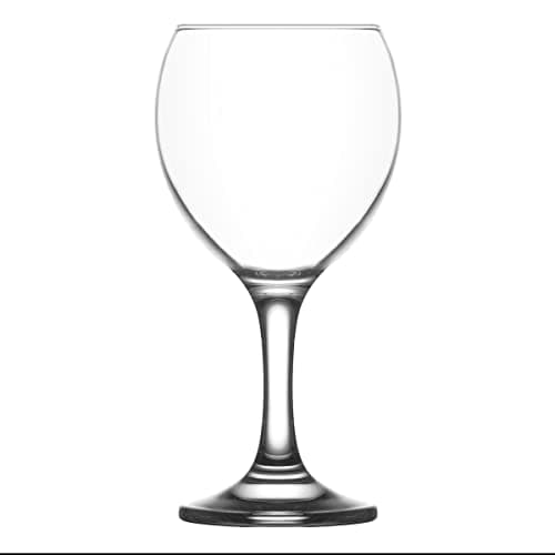Image of LAV Misket Red Wine Glasses - 260ml - Pack of 6 Small Dishwasher Safe Glass Wedding Christmas Birthday Party Drinking Glassware Goblet Gift Set -