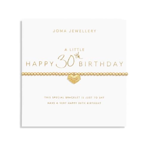 Image of Joma Jewellery A LITTLE HAPPY 30TH BIRTHDAY | Gold Plated 17.5cm Stretch Bracelet stretch