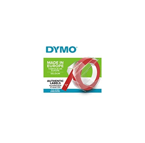 Image of Dymo Embossing Tape 9 mm x 3 m - White on Red