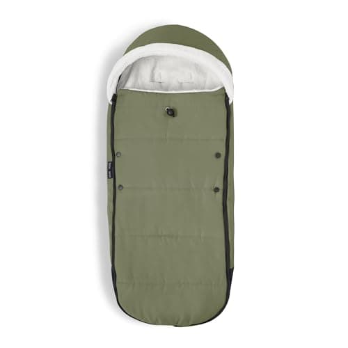 Image of Stokke YOYO Footmuff, Olive - Sherpa Lining, Fleece Hood with Drawstring, Double Padding - Machine Washable at 30°C - Includes Small Bag