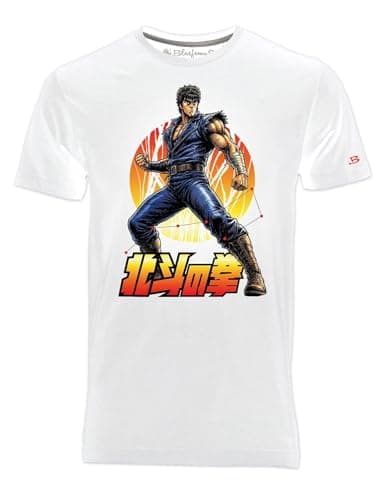 Image of Blasfemus Men's T-Shirt Kenshiro, 80's Cartoons, Japanese Anime Manga Hokuto No Ken, White, L