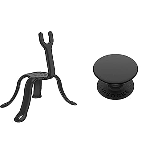 Image of PopSockets: PopMount 2 Flex - Non-Adhesive Flexible Silicone Mount and Tripod for Smartphone and Tablet - Black PopGrip - Expanding Stand and Grip with Swappable Top - Black