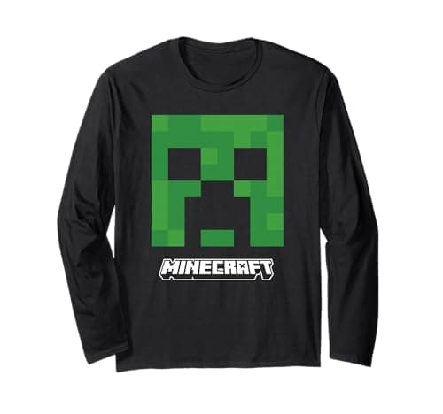 Image of Minecraft Creeper Big Face Logo Long Sleeve T-Shirt