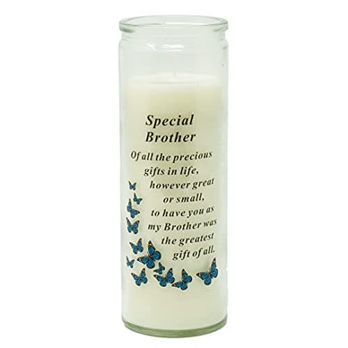 Image of Special Brother Memorial Wax Candle With Verse Graveside Grave Ornament