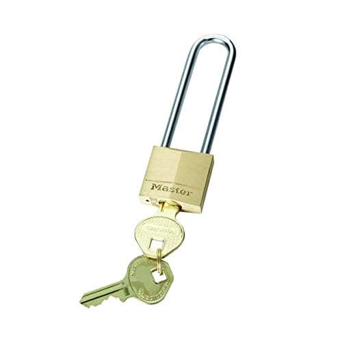 Image of Master Lock 30mm Solid Brass Padlock 64mm Shackle 130EURDLJ + Free FINCHLEY Pen