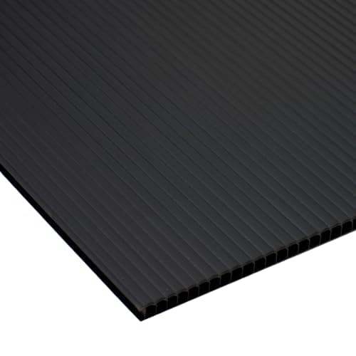 Image of the-aluminium-shop Durable 2mm Thick Correx Black - 2400 x 1200 mm - Versatile and Sturdy Material Rolled Delivery (1 Sheet, Black)