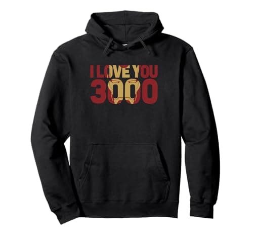 Image of Marvel Avengers Endgame Iron Man I Love You 3000 Text Fill Pullover Hoodie