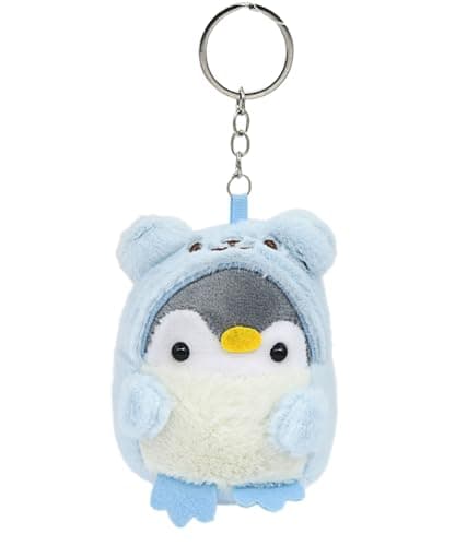 Image of VINWO Cute Penguin Plush Keychain, Kawaii Penguin Purse Bag Backpack Charm Accessories Cute Stuff for Women, Blue, One Size