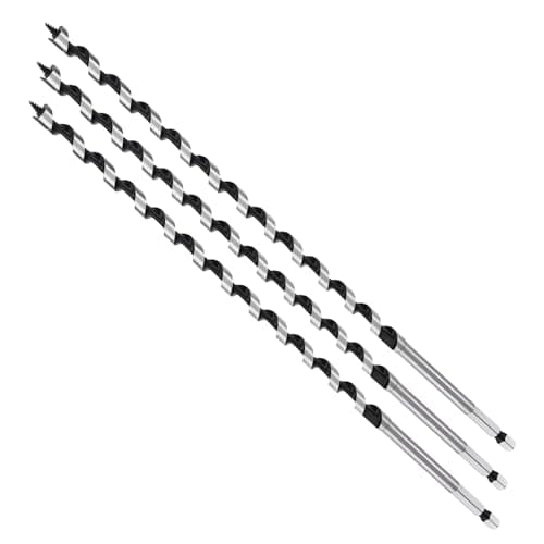 Image of MOXPIFY Wood Auger Drill Bits, 3pcs 8mm Timber Drill Bits 300mm Long Hex Shank, Extra Long Drill Bits Wood For Woodworking (3pcs x 8mm x 300mm)