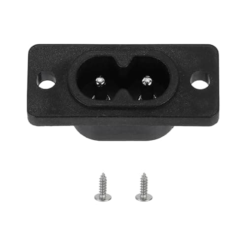 Image of sourcing map C8 Panel Mount Plug Adapter AC 250V 2.5A 2 Pins IEC Inlet Module Plug Power Connector Socket Straight with Screws 1pcs
