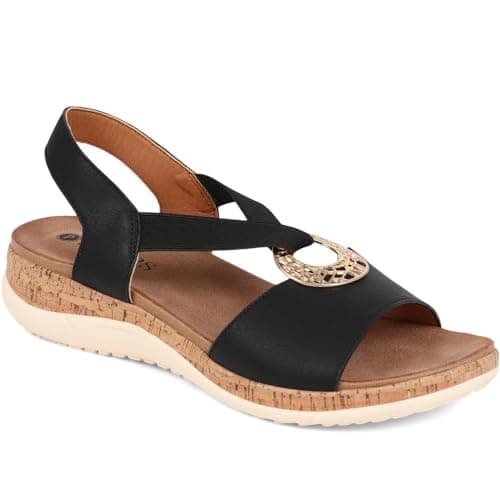 Image of Slip-On Sandals - Black Size 7