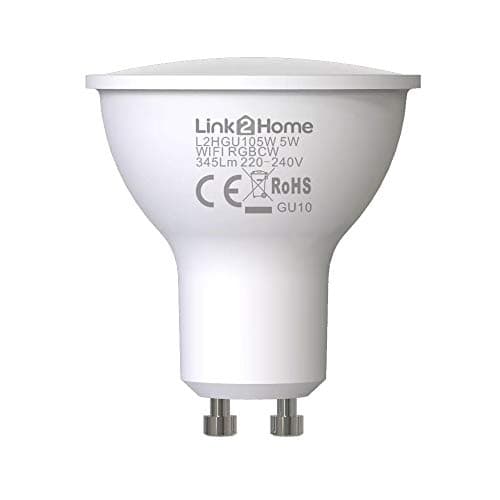 Image of Link2Home GU10/60W Equivalent WiFi LED Lamp, Smart Light Bulb with RGB Multicolour Settings – Dimmable with Alexa and Google Voice Control