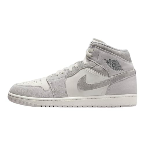 Image of Nike Air Jordan 1 Mid Men's Shoes, Neutral Grey/Smoke Grey-sail, 9.5 UK