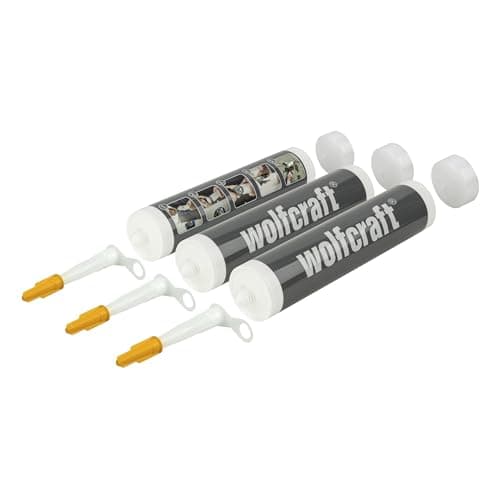 Image of wolfcraft empty cartridges 310 ml, 3 pieces I 4044000 I For self-mixing joint sealants - resealable - Practical with sealing cap