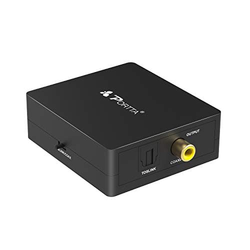 Image of PORTTA 2 Way Digital Audio Converter Adapter, SPDIF Toslink to Coaxial Toslink or Coaxial to Coax Optical Toslink Compatible with HD TV DVD Blu-ray Player Amp Speaker Soundbar
