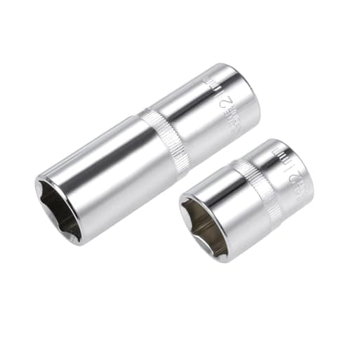 Image of TOP-VIGOR 2Pcs 1/2-Inch Drive by 21mm Deep and Shallow Socket, Cr-V Drive Socket, 6-Point, Metric for Auto Repairing and Household