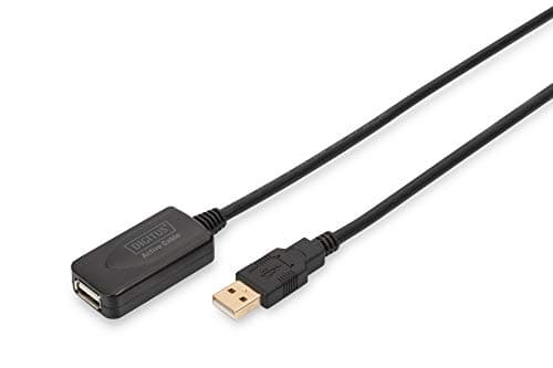 Image of DIGITUS Active USB 2.0 extension cable - Repeater cable - USB A male to USB A female - 5 m - 480 Mbit/s - Plug & Play - Power supply via USB - Black