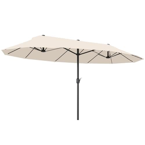 Image of Outsunny 4.6m Large Garden Parasol Double-Sided Sun Umbrella Patio Market Canopy Shade Outdoor Beige- NO BASE