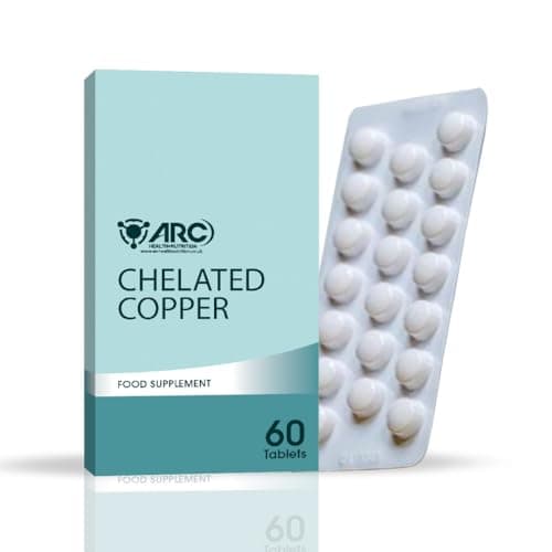 Image of Copper Glycinate | Chelated Form | High Strength Supplement | 60 Vegan Tablets for Men & Women | Copper Bisglycinate 10.7mg