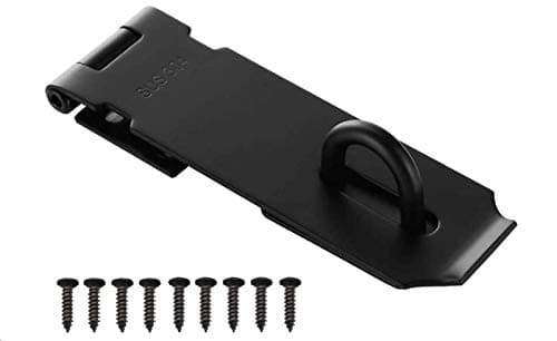 Image of Lamondre 5 Inch Stainless Steel Door Padlock Hasp, Heavy Duty Security Hasp and Staple with Screws, Door Clasp Gate Lock Latch for Shed Door Window Cabinet Pet Cage, Black