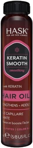 Image of HASK Keratin Smoothing Shine Oil Vial for all hair types, colour safe, gluten-free, sulfate-free, paraben-free - 1 18mL Vial