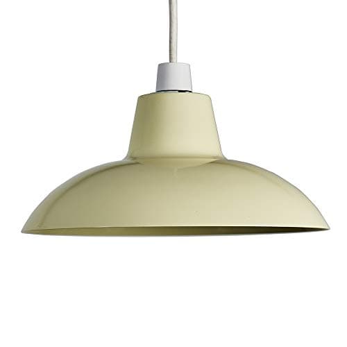 Image of MiniSun | Retro Style Gloss Cream Metal Ceiling Light Shade | Pendant Lights, Home Décor & Improvement Essential | 28.8cm Shade Width
