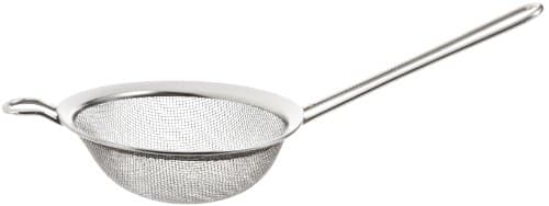 Image of Fackelmann Sieve 10.5cm Diameter, Strainer, Small, Fine Mesh, Stainless Steel, 10.5x5.5x24.5cm, Silver