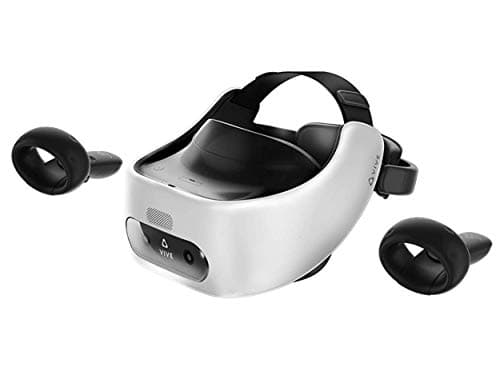 Image of HTC Vive Pro Focus Plus 6DOF VR Headset in Almond White Bundle Including VR Headset, Controllers, face Cushion, QC 3.0 Charger and USB Type-C Cable