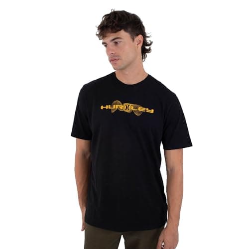 Image of Hurley Mens Short Sleeve The Globe T-Shirt, Black, M EU