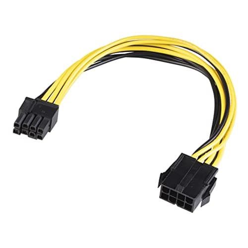 Image of Akasa 12V ATX 8-Pin to PCIe 6+2-Pin Adapter Cable | Provide Power to Graphics Card | 20cm | AK-CBPW23-20