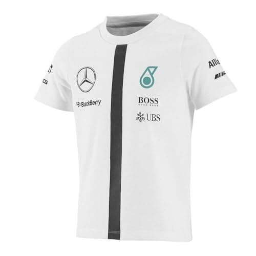 Image of New! 2015 Mercedes-AMG Formula One F1 Team Kids Driver T-Shirt Black/White