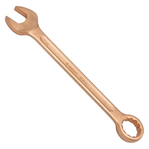 Image of WEDO Non-Sparking 41mm Combination Wrench,Metric,Length 460mm,Spark-free 12-Point,15-Degree Offset Spanner,Beryllium Copper,Non-magnetic,DIN 3113,BAM&FM Certificate