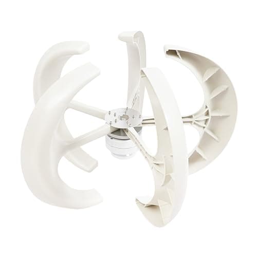 Image of MIUKYUI Vertical Axis Lantern Shape Small Wind Turbine Generator Vertical Axis 600W 12V 5 Blades Low Start-up 6.56 ft/s IP67 Controller Nylon Fiber for Home Boat Wind Solar Hybrid System
