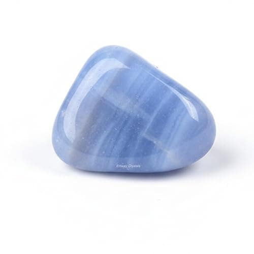 Image of Erliway Blue Lace Agate Crystal and Healing Stones Tumbled for Energy Balance, 0.8-1.2" Large Natural Polished Tumbled Crystals for Reiki, Meditation, Stress Relief, Vase Filler Home Décor (1 Pc)