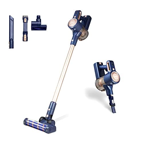 Image of Tower T513009 VL45 Cordless 3-in-1 Vacuum Cleaner with HEPA Filter & Anti-Tangle Floor Head, 1L, 22.2V Li-ion Rechargeable Battery, Dark Blue & Gold