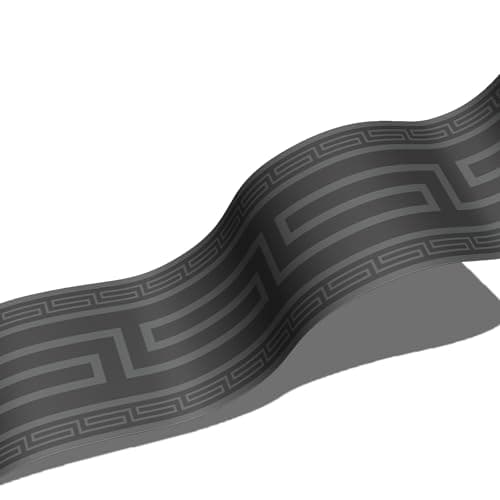Image of funlife Greek Key Peel and Stick Self Adhesive Wallpaper Borders, Rock Black Grey 10cm x 200cm