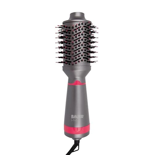 Image of Bauer 38889 Hot Air Blow Dry Brush/Round Hair Dryer Brush for Short to Medium Hair/Ionic Oval Volumiser Styling Tool / 1000W