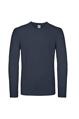 Image of B&C E150 Men's Long Sleeve T-Shirt - Navy - 4XL