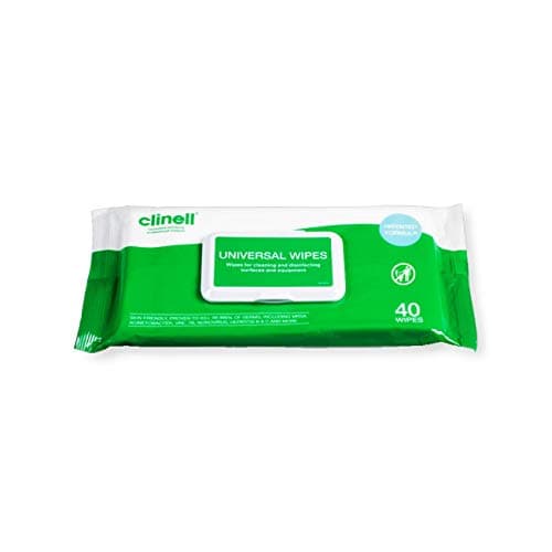 Image of Clinell Universal Cleaning and Disinfectant Wipes for Surfaces - Multi Purpose Wipes, Kills 99.99% of Germs, Effective from 10 Seconds - 40 Wipes (Pack of 24)