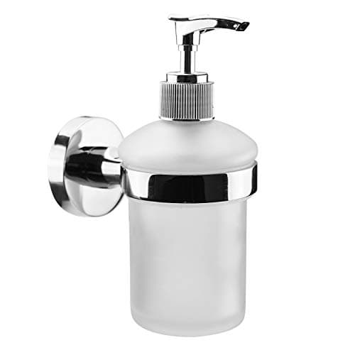 Image of Tebery Liquid Soap Dispenser, Small Glass Soap Pump for the Main and Guest Bathroom, Modern Hand Soap Bottle for Bathroom or Kitchen Sink, Frosted/glass