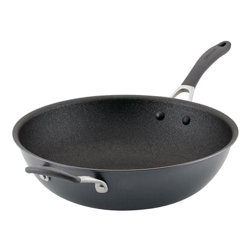 Image of Circulon Scratch Defense Wok Non Stick 34 cm - Induction Wok with Extreme Non Stick, Dishwasher & Oven Safe Cookware, Graphite Pewter Finish, Grey