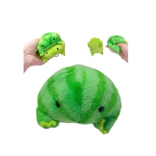 Image of Cute Frog Keychain,Creative Squeezing PlushFrog Toys,Cartoon Anime Green FrogPlush Toy,Kawaii FrogPlush Decompress Animals Fluffy Frog Figurine FunnyFrog Bag Charms Decor Car Keys Gifts