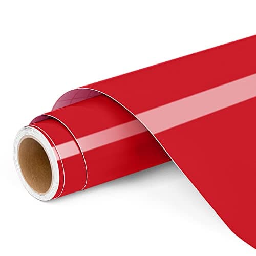Image of Permanent Vinyl for Cricut, 12" x4ft Red Self Adhesive Vinyl Roll for Cricut and Silhouette Cameo, Red Vinyl for Party Decoration, Window Stickers, Home Decor