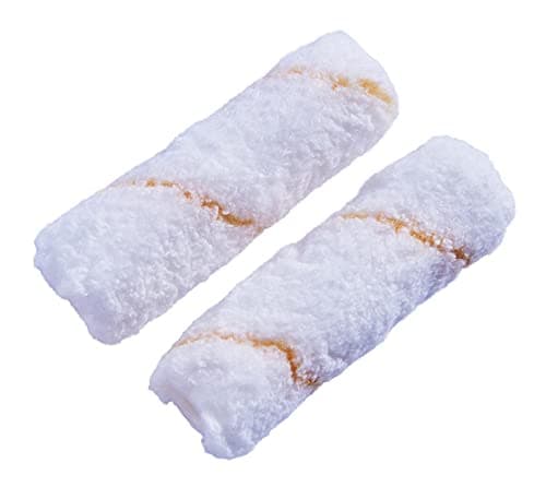 Image of Amtech G4445 100mm (4") Roller Sleeves, 9mm Microfibre Pile Roller Sleeves, Short Pile Paint Rollers for Smooth Paint Surfaces, 2 Pack