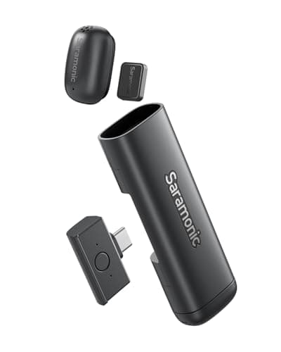 Image of Saramonic Air SE Mini Microphone for iPhone 17/16/15 & Android, 48kHz/24-bit Audio, AI Noise Cancellation, Clip-On Mic for YouTube, TikTok, Interview, Vlogging Wireless Lavalier Microphone