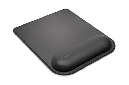 Image of Kensington Mousepad with ErgoSoft Wrist Rest Support for Home Office, Black - Mouse mat, Gel-cushioned non-slip padding, Aids Wrist Alignment, Certified for safety and Compliance