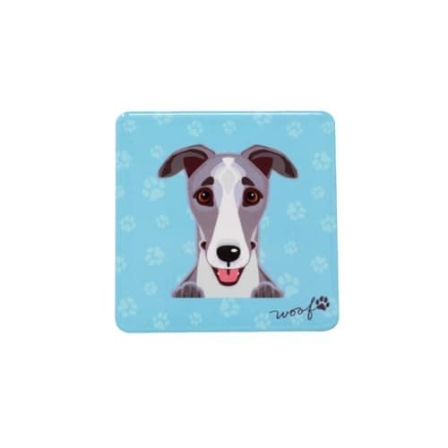 Image of Drink Ceramic Square Coaster With Cork Bottom Match Your Pet Cute Animal Design Gift (Whippet)