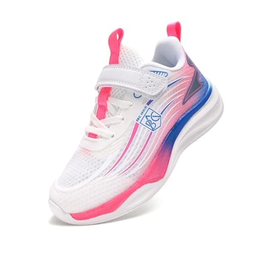 Image of LYKDKAS Boys Girls Trainers Boys Tennis Shoes Girls Running Walking Shoes Breathable Lightweigh School Athletic Sneakers Pink 13UK Child
